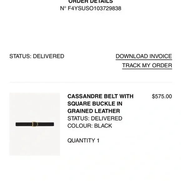 YSL CASSANDRE BELT SQUARE BUCKLE IN BLACK LEATHER - Picture 6 of 6